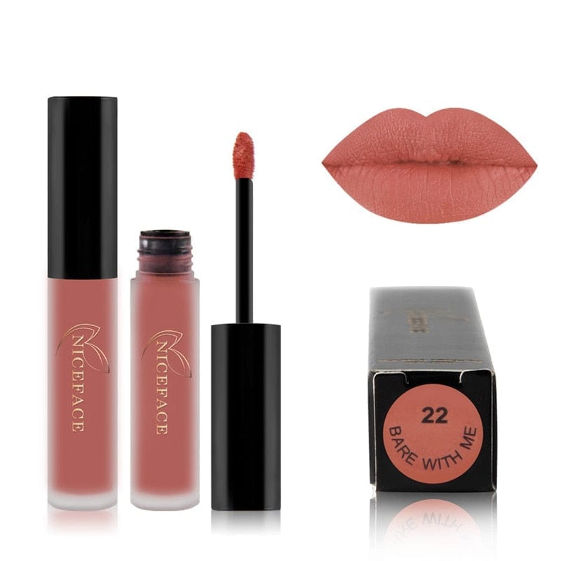 24 Colors Liquid Lipstick Waterproof Matte Pigmented Lip Gloss