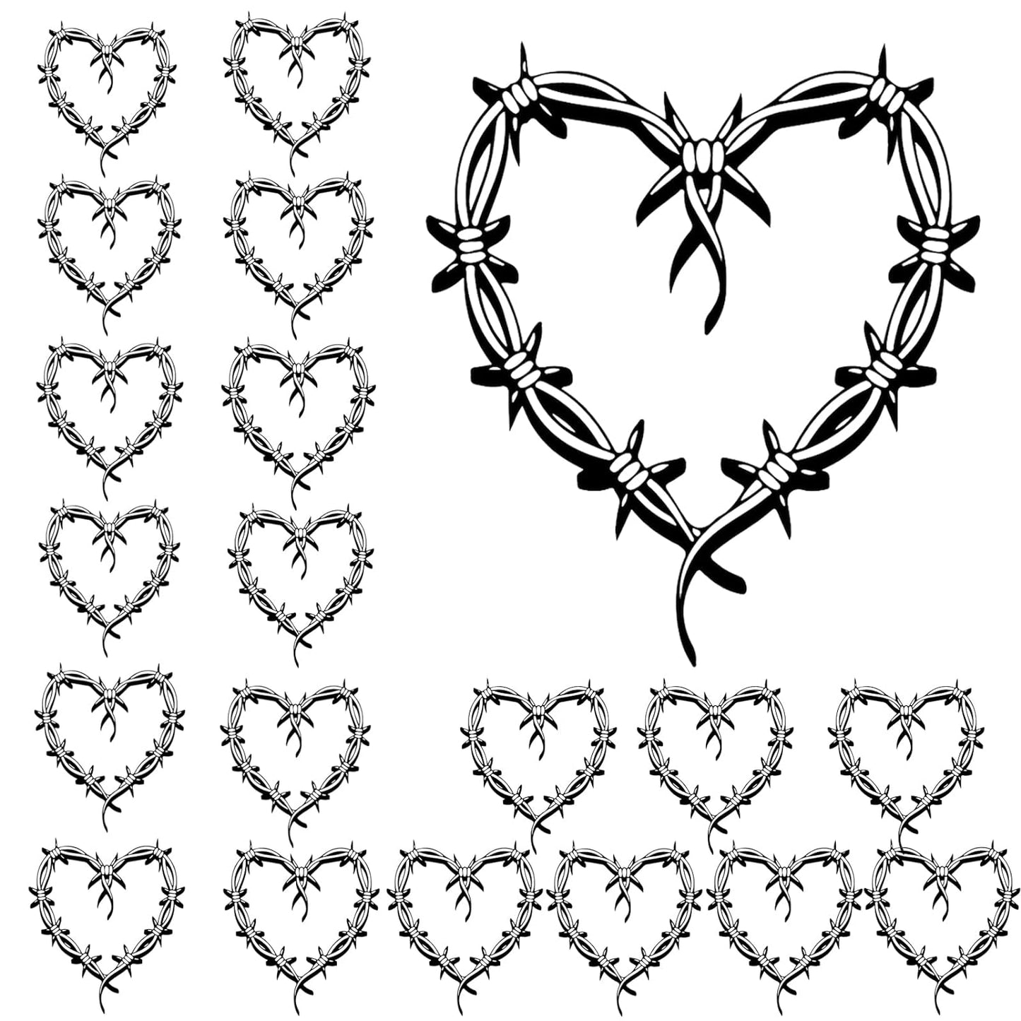Karol Temporary Tattoos, 20pcs Multicolor Heart Themes, Easy to Apply, Waterproof, Safe Materials, Long-Lasting, Concert Accessories or Gifts