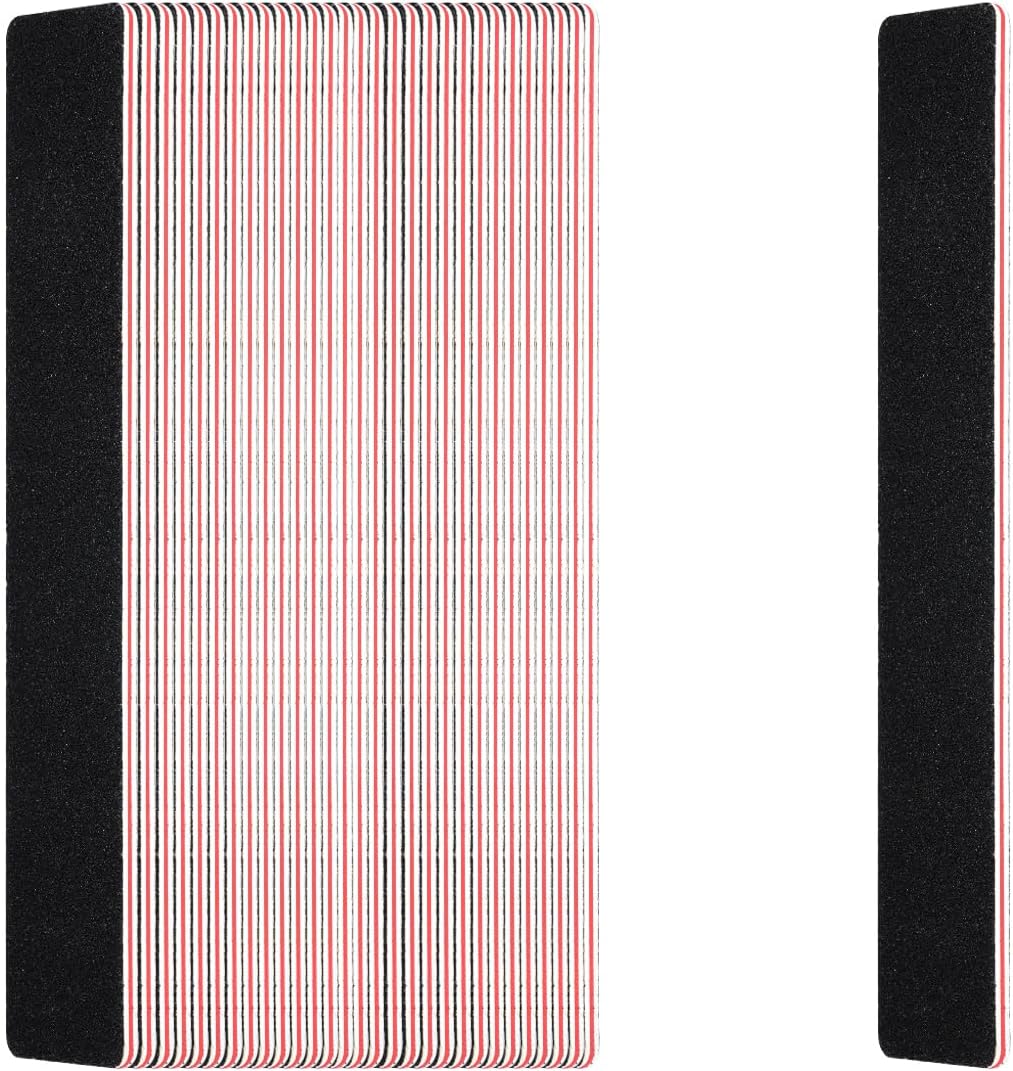 Nail File Set, 30 Pack Black Nail Files with 100/180 Grit, Double Sided Manicure Tools Kit for Home Salon