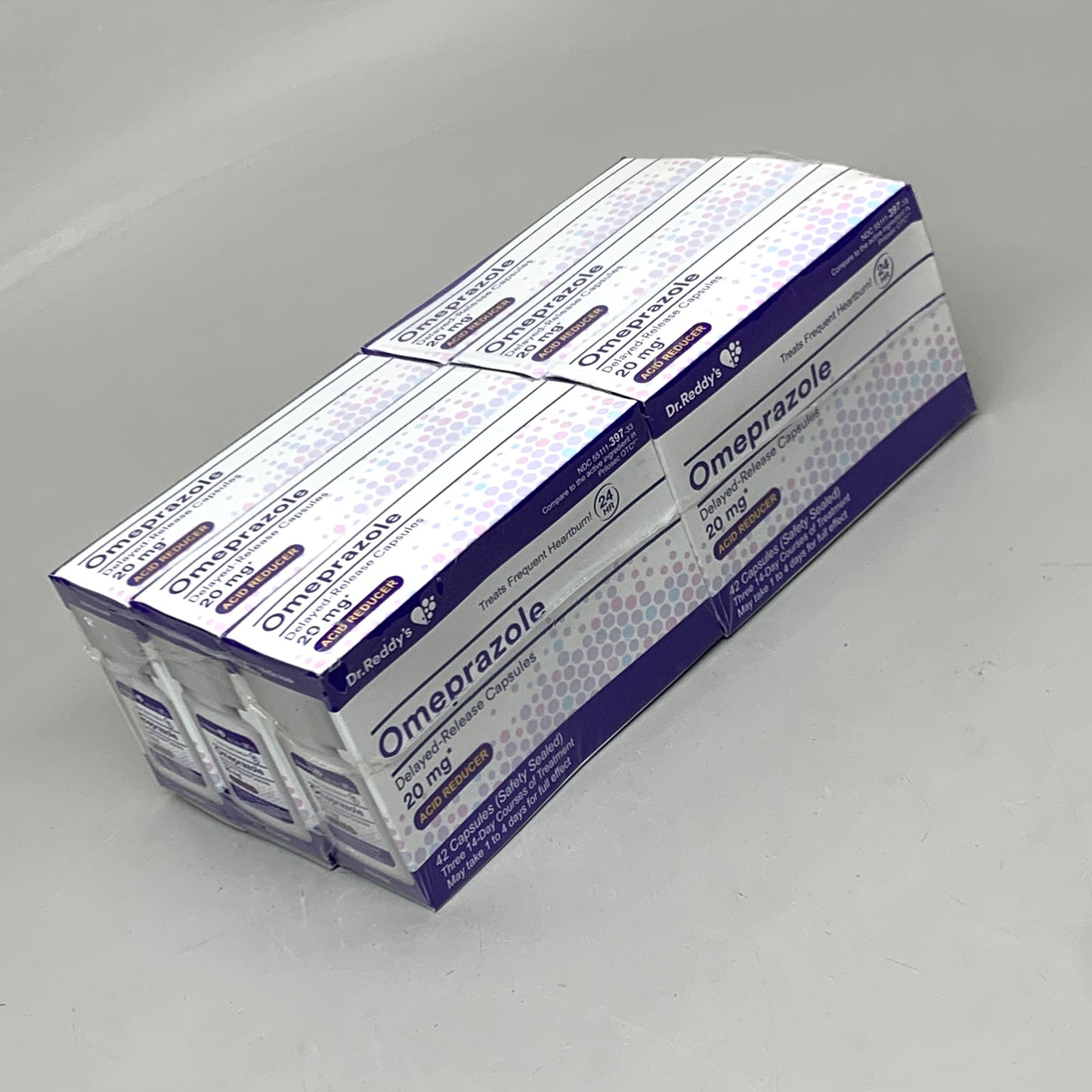 ZA@ DR.REDDY'S 6 BOXES! (18 Bottles) Omeprazole 20 mg Acid Reducer 756 CAPSULES (AS-IS)