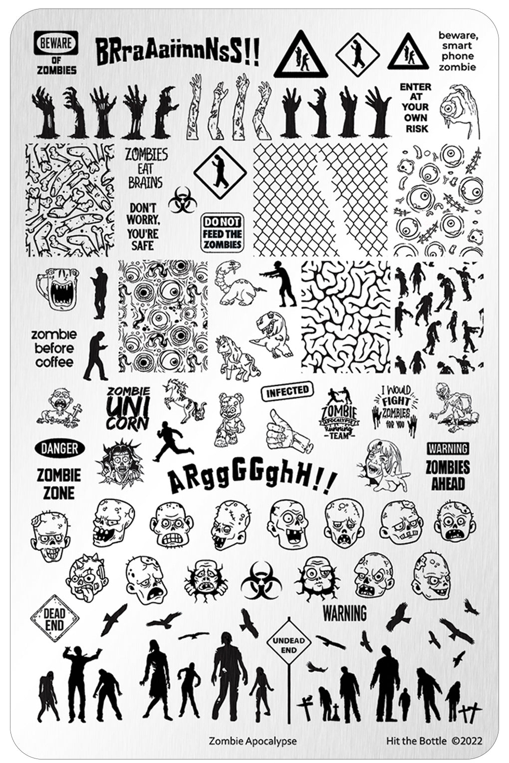 Hit The Bottle - Zombie Apocalypse Stamping Plate