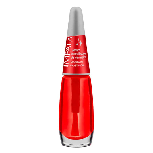 Esmalte Impala Verniz Intensificador de Vermelho Cobertura Espelhada com 7,5ml