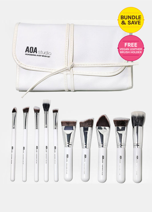 10-Piece Sculpting Brush Set + Brush Roll (Best Value)