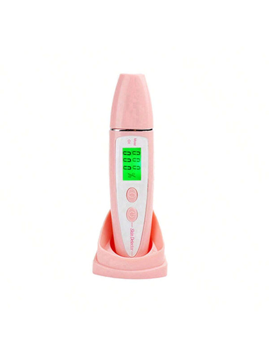 Digital Skin Tester Pen With Lcd Display, Used For Facial Skin Moisture/oil Testing, Ideal For Travel, Home And Beauty Salon Skin Care (pink)