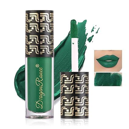 Matte Liquid Lipstick for Women, Long Lasting Waterproof Lip Gloss, Non-Fading Vampire Cosmetics Party Makeup Gift, Professional Lip Stain for Halloween Party Goth Makeup, Cosplay (Olive Green#5)
