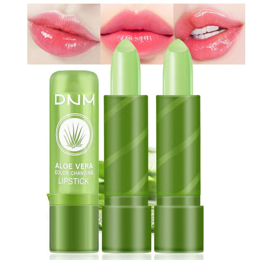 BINGBRUSH 2 Pcs Aloe Vera Color Changing Lipstick Queen,Long Lasting Lip Care Nutritious Plumper Lip Balm Moisturizer Magic PH Temperature Color Change Lip Gloss Makeup Set for Women