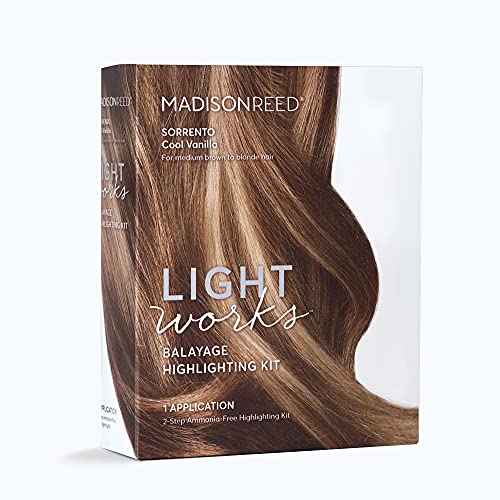 Madison Reed Light Works Balayage Highlighting Kit, Creates Natural-Looking Cool Vanilla Highlights (Sorrento - Blonde), Amonia Free, Cruelty Free, 2 Step Process That Lightens & Tones Hair