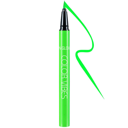 Neon Liquid Eyeliner Pen, Waterproof Smudge-proof Pigmented Eye Liner, Glow Brightly Under UV Lights, Colorful Eye Makeup For Rave Party Music Festival, Neon Green
