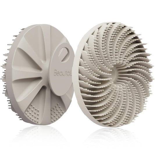 Silicone Body Scrubber, BEAUTAIL Gentle Exfoliating Shower Brush for Sensitive Skin, Innovative Silicone Bristles Design for Lather Well, Ergonomic No-Slip Handle (Starlight)