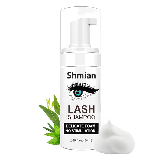 Lash Shampoo, 60ml/1.69 fl oz Eyelid Foaming Cleanser, Eyelash Extension Shampoo for Remove Dust, Oil and Makeup-Safe Makeup Remover Shampoo