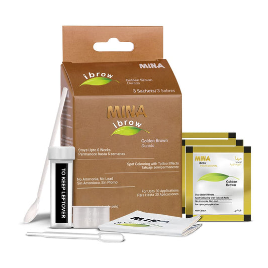 Mina ibrow Hair Color Golden Brown|Natural Spot coloring Hair Tinting Powder, Water and Smudge Proof | No Ammonia, No Lead with 100% Gray Converge|Vegan and Cruelty free