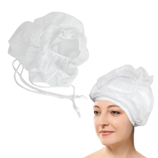 Net Plopping Cap For Drying Curly Hair, Adjustable Hair Plopping Cap With Drawstring Curly Hair Net for Plopping, Net Plopping Diffuser Cap