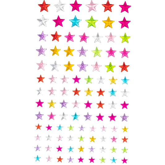 Stars Face Gems Jewels Self Adhesive Rhinestones Stickers Halloween Rave Party Tattoos Rainbow Body Face Eye Hair Gems Stickers Women Festival Accessory and Crafts Nail Decorations (Colorful Stars)