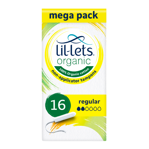 Lil-Lets Organic Non-Applicator Regular Tampons - Megapack x 96 - Light to Medium Flow