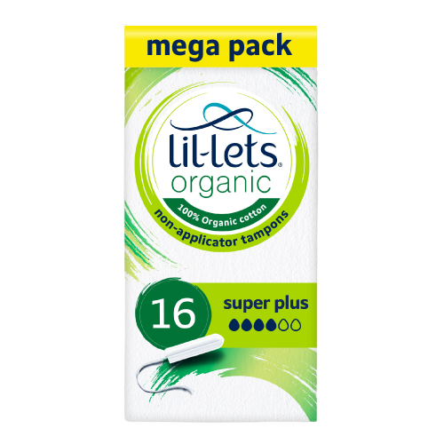 Lil-Lets Organic Non-Applicator Super Plus Tampons - Megapack x 96 - Heavy Flow