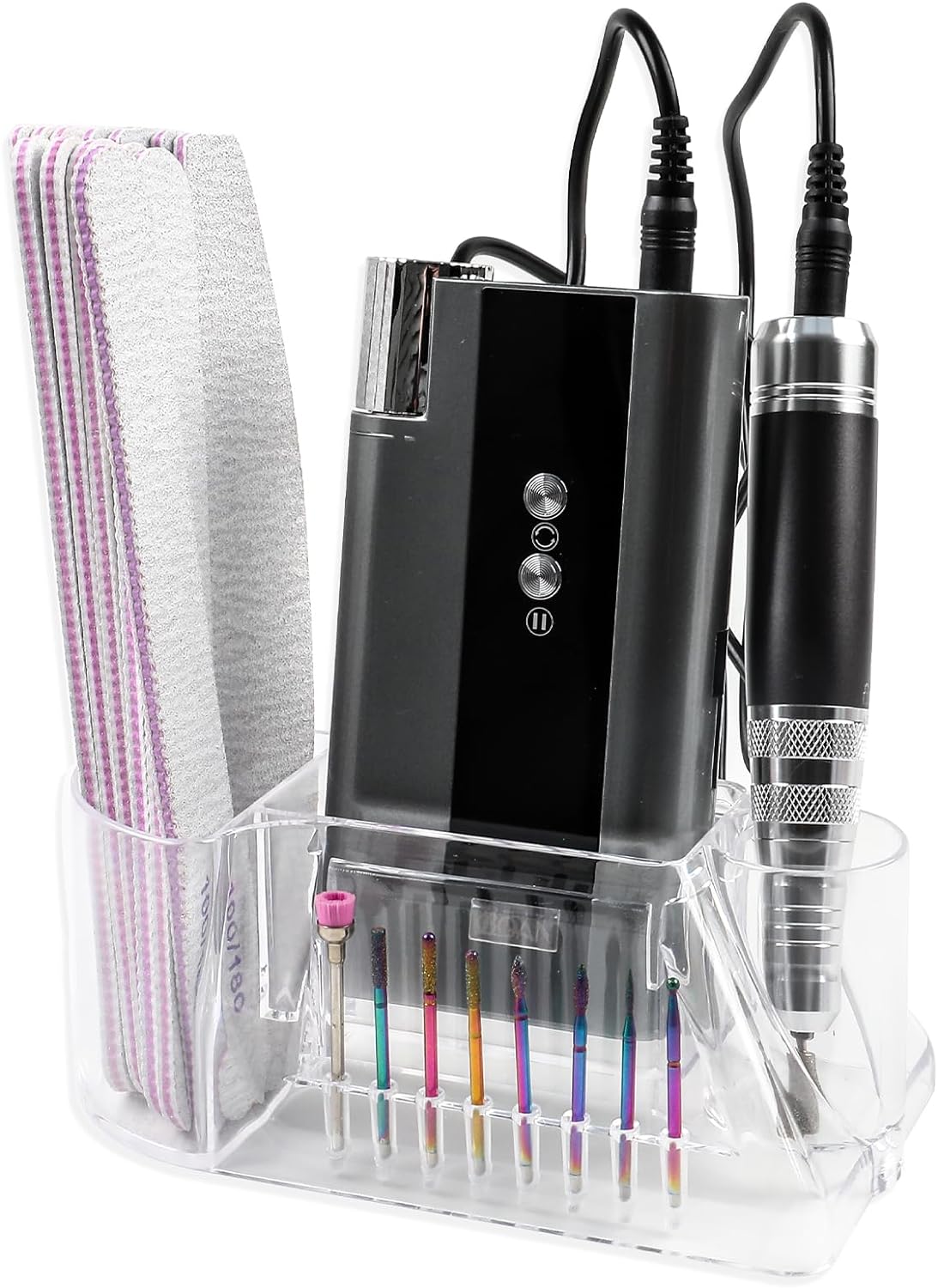 BQAN Nail Drill Holder Stand, 8 Holes for Nail Drill Bits Pro Nail Organizers and Storage for Nail Tech, Nail Drill Stand Display Storage Nail Desk Organizer for Nail Lovers