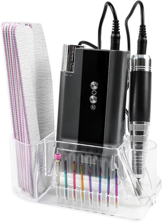 BQAN Nail Drill Holder Stand, 8 Holes for Nail Drill Bits Pro Nail Organizers and Storage for Nail Tech, Nail Drill Stand Display Storage Nail Desk Organizer for Nail Lovers