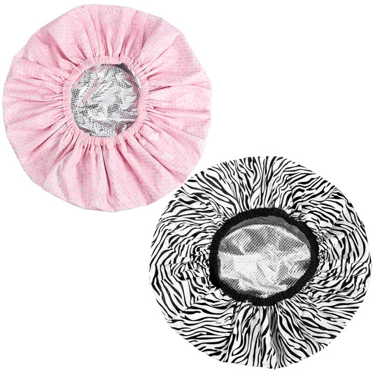 2 Pcs Double Layer Deep Conditioning Cap, Heat Cap Shower Cap Steam Cap Processing Caps for Natural Hair Deep Conditioning