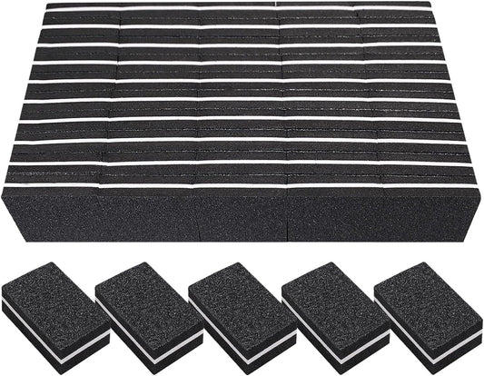 Nail Buffers (50 Pack), Mini Buffer Block Nail File for Acrylic Nails and Natural Nails, 100/180 Grit Nail Buffer Block Bulk Buffing Blocks for Nail Buff Professional Manicure File Blocks Set Black