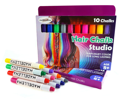 Madellena Hair Chalk, Christmas Gifts for Kids, Girls Hair Accessories, Temporary Hair Color Kids, Gifts for 6 Year Old Girl, 9 Year Old Girl Gifts, Hair Chalk Girls, Stuff for Girls, Hair Dye Kids