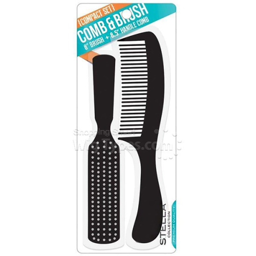 Stella Collection Handle Comb & Brush Set