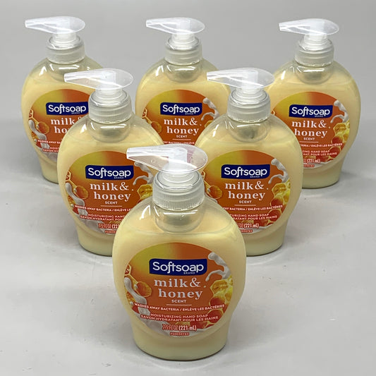 SOFTSOAP (6 PACK) Milk & Honey Scent Hand Soap Washes Away Bacteria 7.5 fl oz