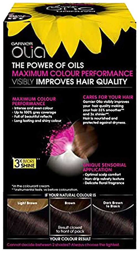 Olia Midnight Permanent Hair Color 3.23 Black Amber