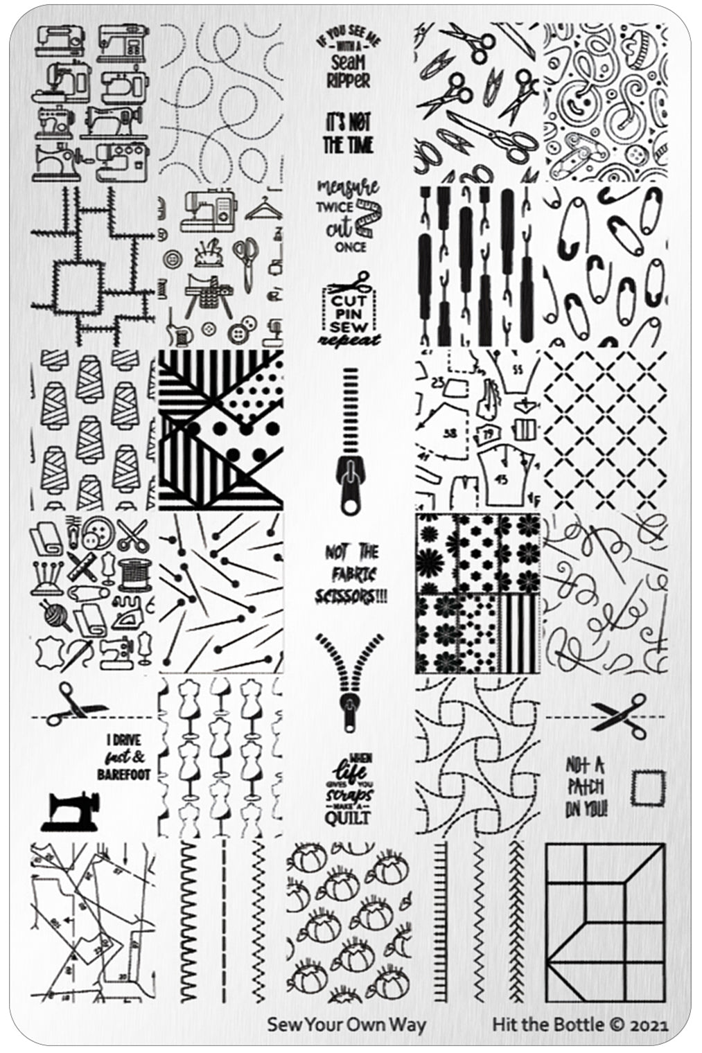 Hit The Bottle - Sew Your Own Way Stamping Plate