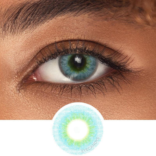 Innovision Elite II: 3-tone Blue Natural Color Contact Lens for Dark Eyes - EyeCandys