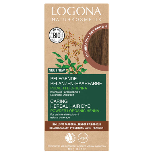 Logona Herbal Hair Dye Powder Ash Brown 100g (replacement for Natural Brown)