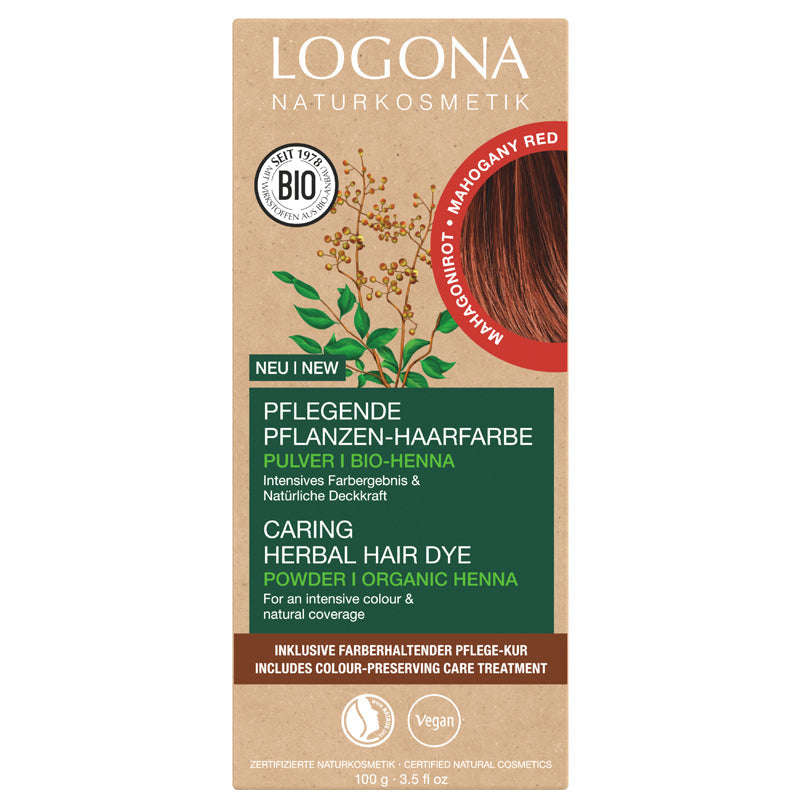 Logona Herbal Hair Dye Powder Mahogany Red 100g