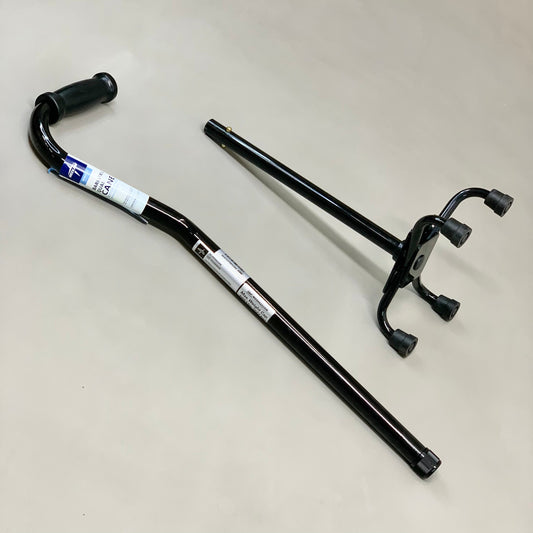 MEDLINE Bariatric Quad Cane Small Base 500 Lb Black MDS86222XW (New)