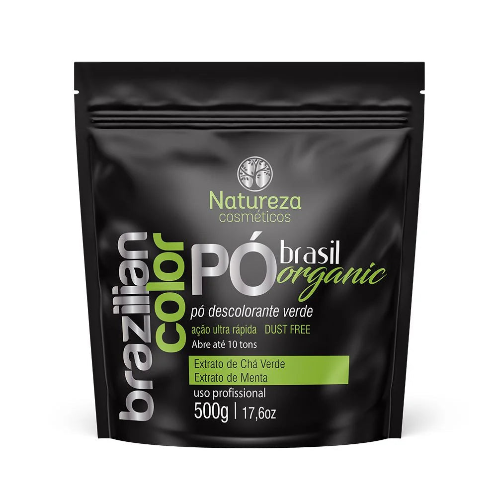 Brazilian Color Dust Free Green Organic Hair Bleaching Powder 500g - Natureza