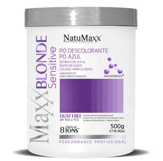 MaxxBlonde Sensitive Dust Free 8 Tones Blue Bleaching Powder 500g - Natumaxx