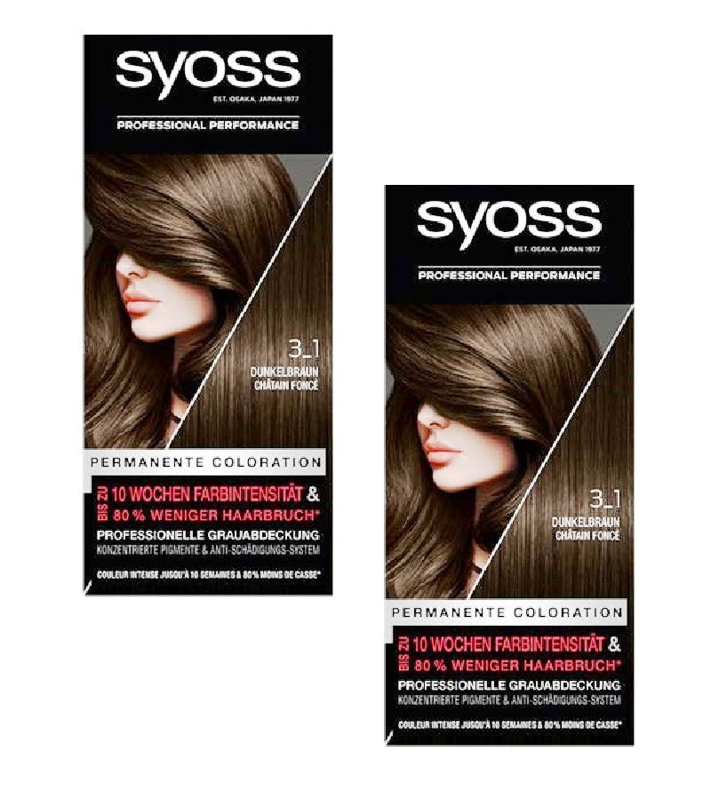 2xPacks Syoss Permanent Coloring Professional Hair Colors - 22 Varieties