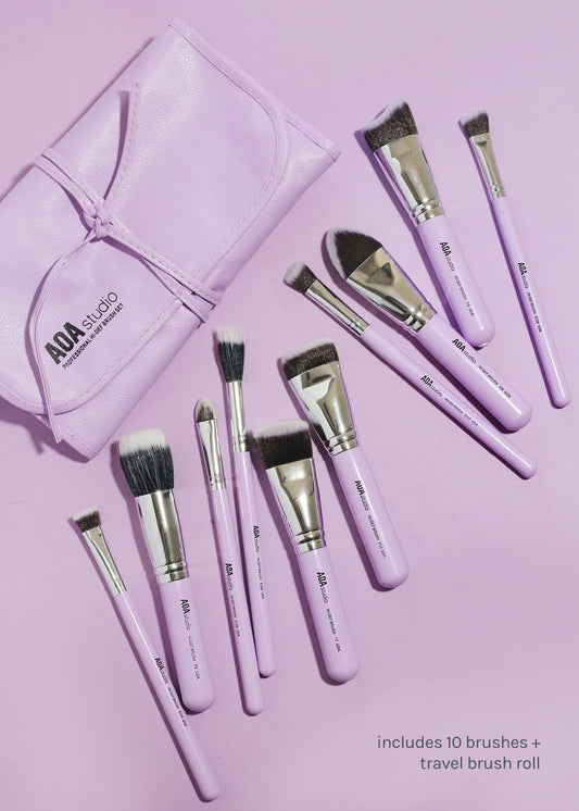 AOA UltraViolet Contour Brush Set + Brush Roll